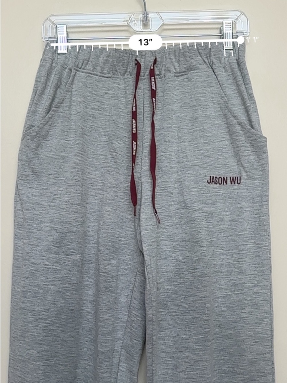Jason Wu Sweatpants Logo Drawstring Gray - Picture 7 of 9
